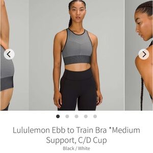 lululemon // Ebb to Train Bra - Black / White